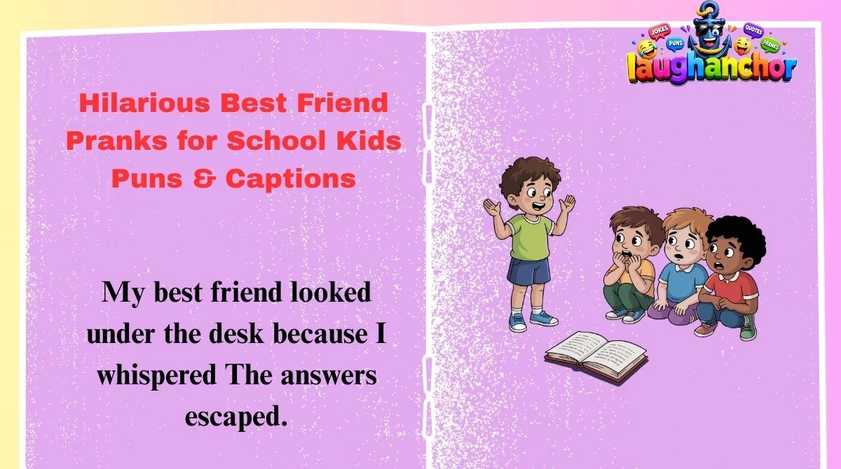 Hilarious Best Friend Pranks for School Kids Puns & Captions