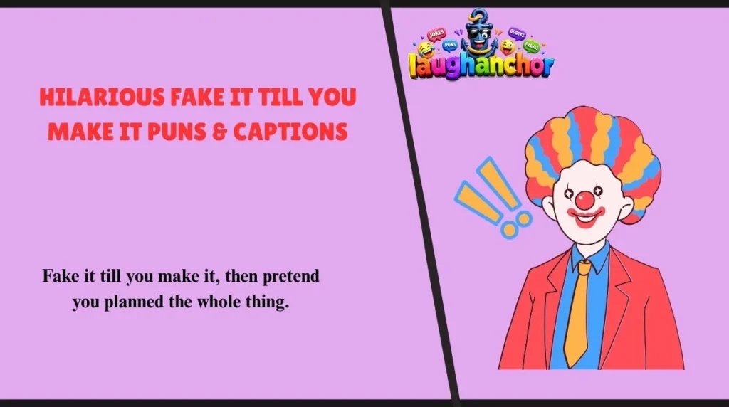 Hilarious Fake It Till You Make It Puns & Captions 