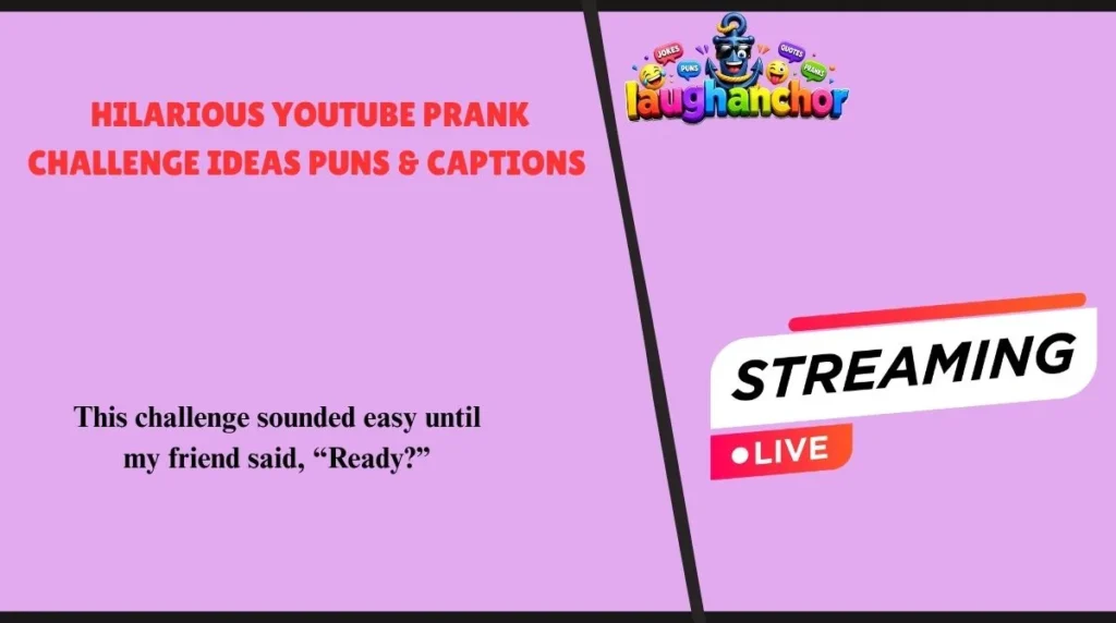 Hilarious YouTube Prank Challenge Ideas Puns & Captions