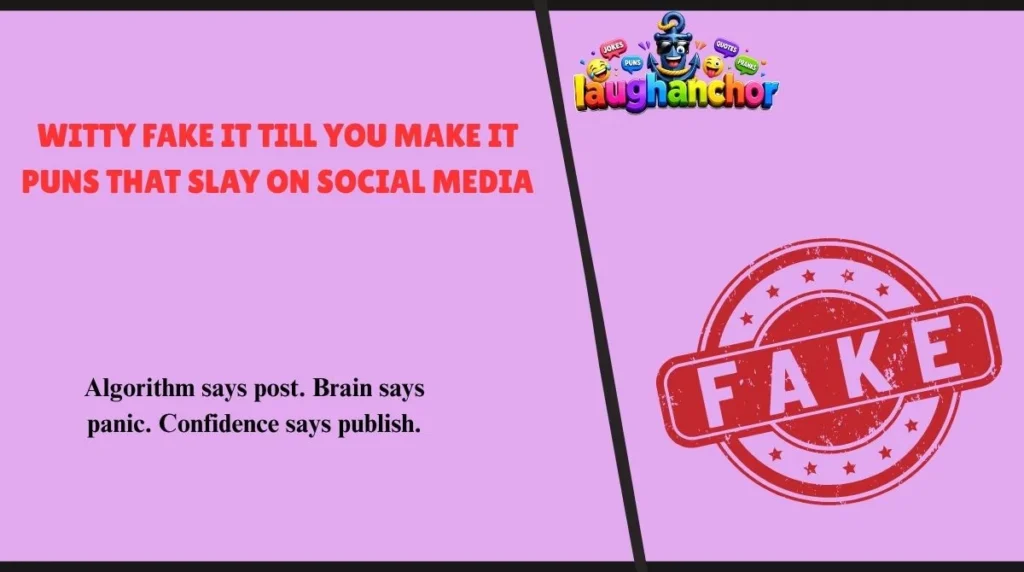 Witty Fake It Till You Make It Puns That Slay on Social Media